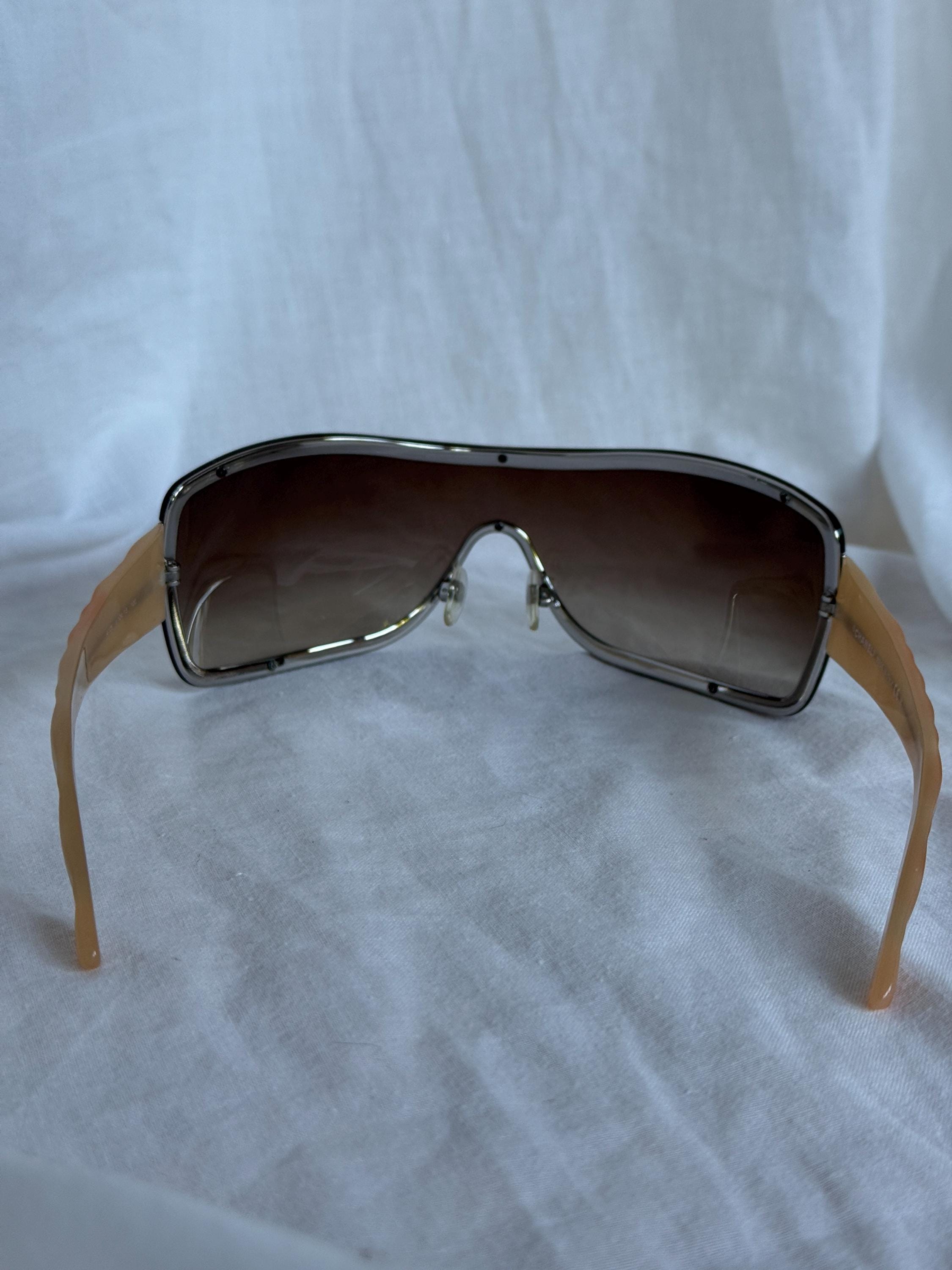 Vintage CHANEL 4126 Shield Sunglasses - Rare Brown Mask - Etsy