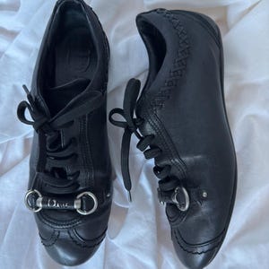 Dior Black Leather Low Top Sneakers