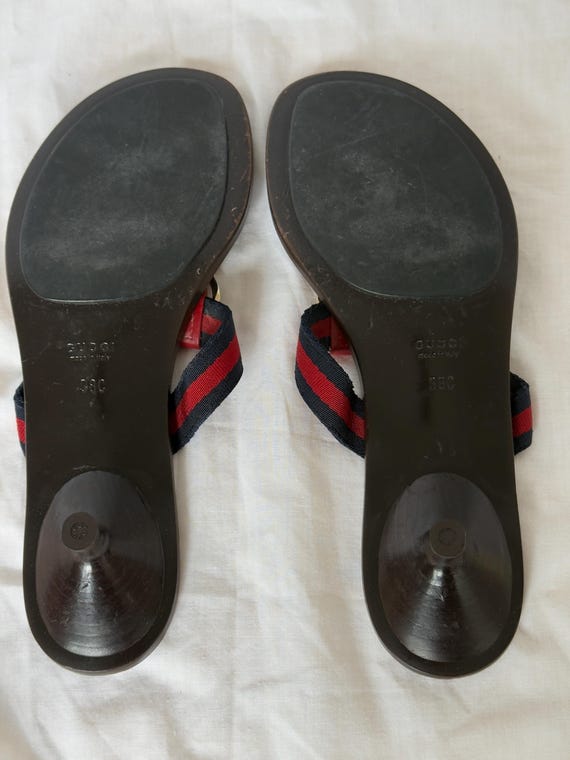 Gucci Web Interlocking GG Thong Flip Flops Mules - image 8