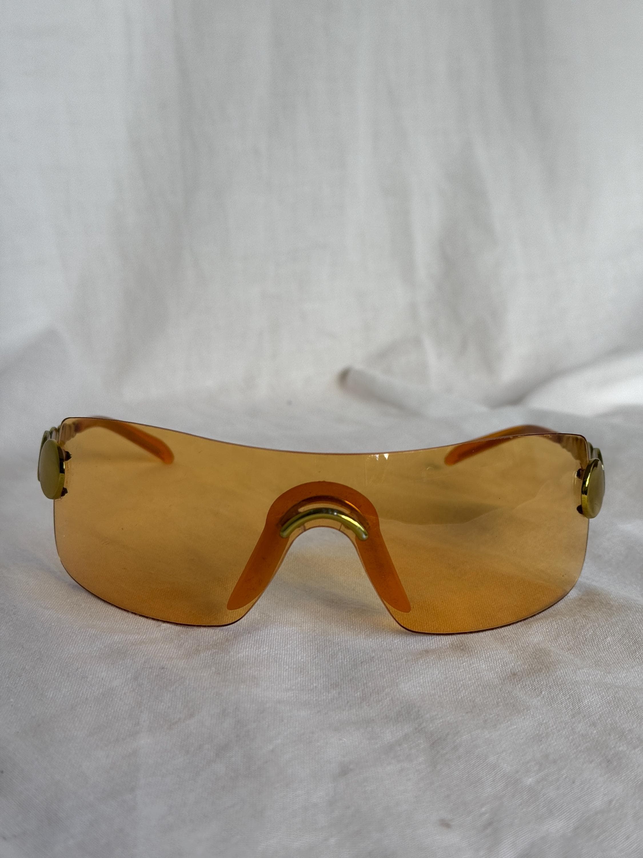 Christian Dior Orange Millenium Ski Shield Mask Rimless Vintage