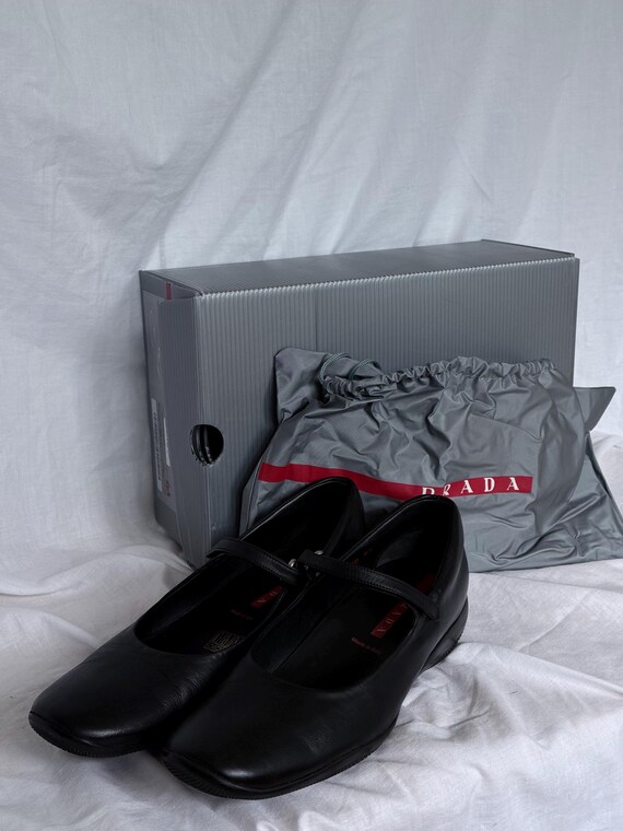 靴 PRADA Mary Jane Square Toe Shoes Black PRADA Mary Jane Square Toe Shoes Black