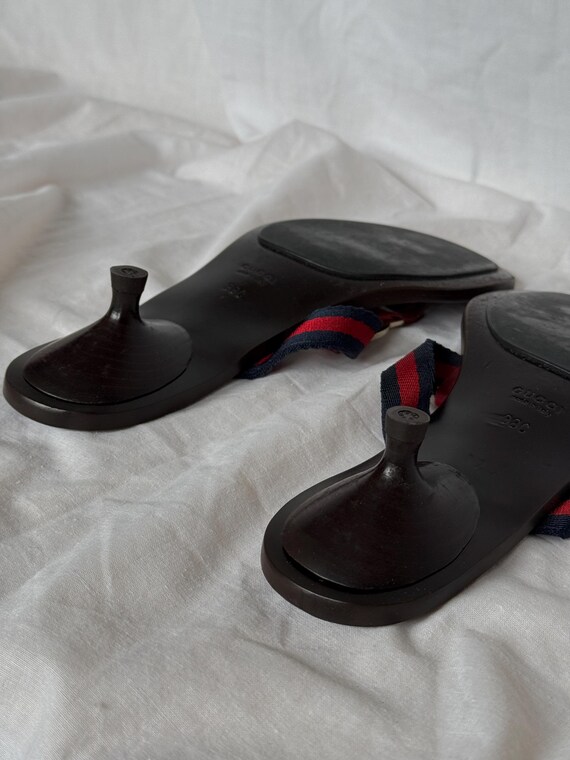 Gucci Web Interlocking GG Thong Flip Flops Mules - image 7