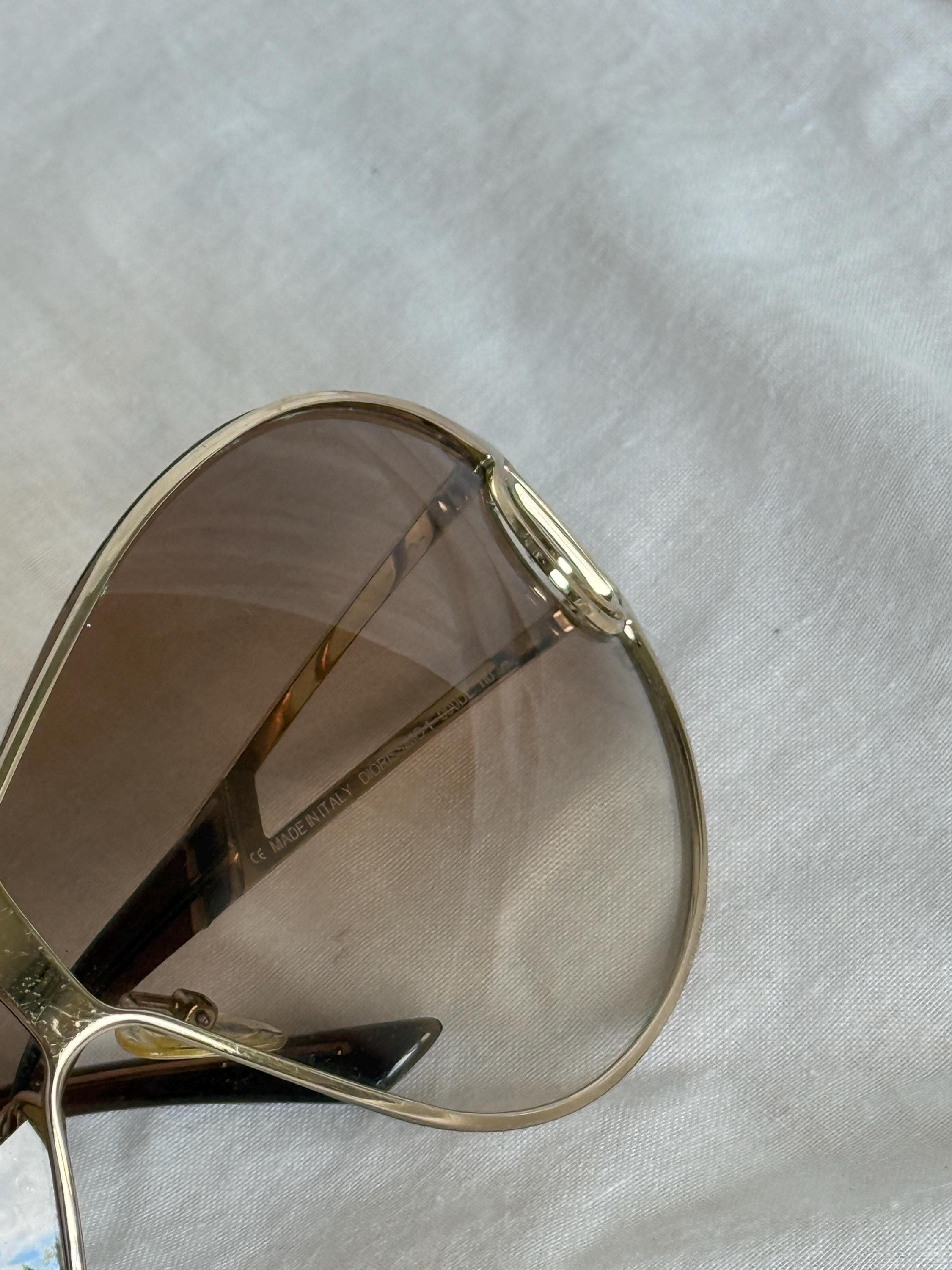 Christian Dior Diorissimo 1 Vintage Rare Y2K Sunglasses Brown Gold