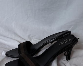 Gucci Black Leather Mules Sandals Bows