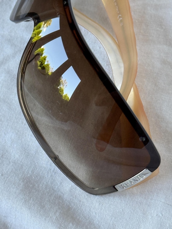 Vintage CHANEL 4126 Shield Sunglasses - Rare Brown Mask - Etsy