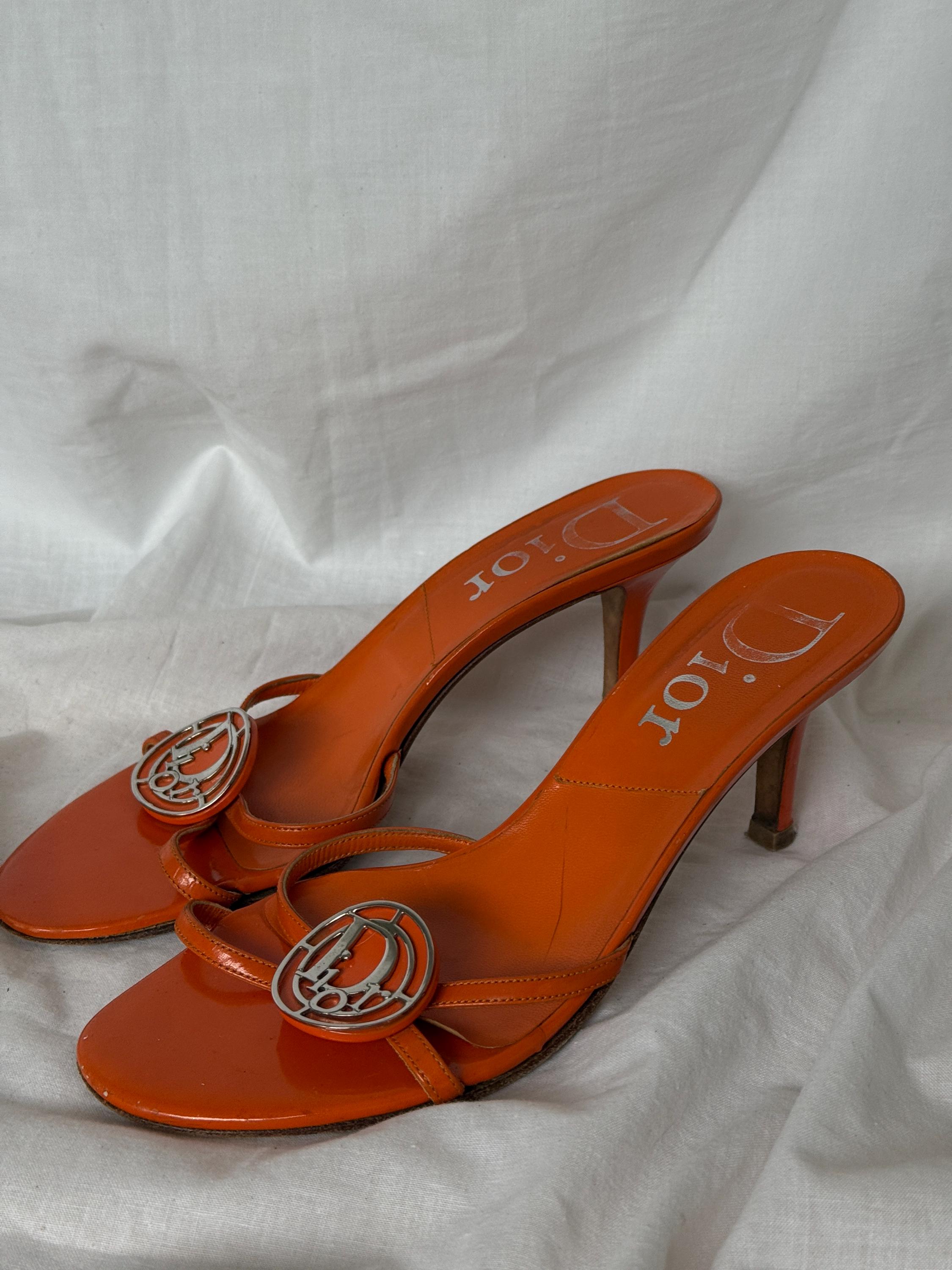 AUTHENTIC 11020 CHRISTIAN DIOR LEATHER & SNAKESKIN ORANGE BELT ML USA (NWOT) Dior World Your Yellow Dior Oblique Reversible 35 MM  main image 2