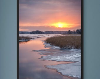 Sunset Lake Print: Calming Nature Photography (Digital Download)