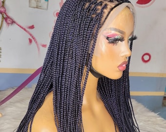 Braided  box braided wig ombre wigs passion twists wig faux locs wig goddess locs wig Senegalese  twists wig lace front wigs