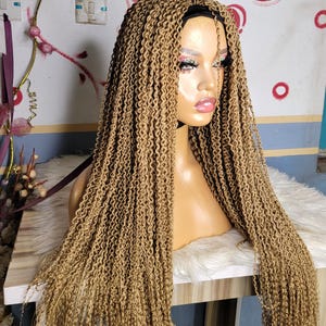 Peluca Dreadlock De Ganchillo Para Mujer - Color Marrón Con Giro, 14 Pulgadas, Sintética, Con Cuentas