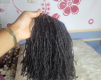 10 Inch Human Hair Sister Locs Topper, 6x6 Lace Clip In microlocs