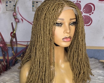 Sisterlocks Lace Wig, Handmade sister locks ,sista locs, Braided Locs, 16 inch ready to ship
