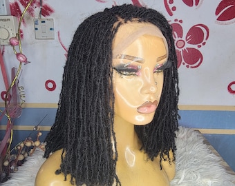 Human hair  Microlocs wig, sisterlocs wig,full lace locs, Human hair sister locks frontal,wigs for black women