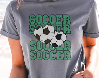 Soccer Fan Unisex Garment-Dyed T-shirt, Sporty Tee, Gift for Athletes, Casual Wear, Soccer Celebration Shirt, Team Spirit Apparel