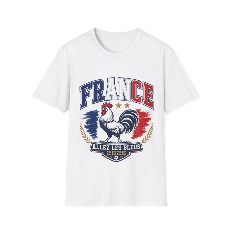 Partido de la Copa Mundial 2026 - Camiseta con escudo del gallo de Francia / Allez Les Bleus Soccer France imagen 6