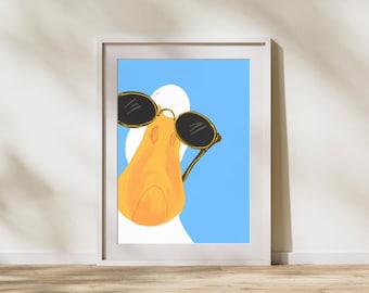 Funny Goose Art Print – Colorful Duck with Sunglasses (Digital or Physical)