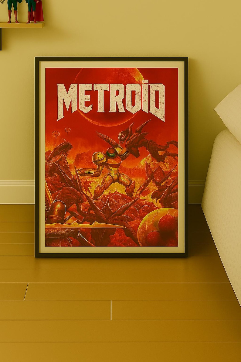 Metroid Backdrop Metroid Poster: Retro Sci-fi Game Art - Samus Aran Print - Etsy Canada