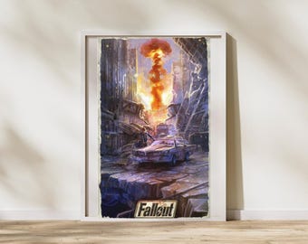 Fallout Game Poster: Retro Sci-Fi Post-Apocalyptic Wall Art