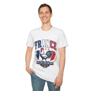 Partido de la Copa Mundial 2026 - Camiseta con escudo del gallo de Francia / Allez Les Bleus Soccer France imagen 3