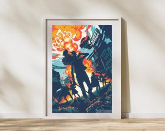Sunset Overdrive Poster: Retro Comic Style Gamer Room Art
