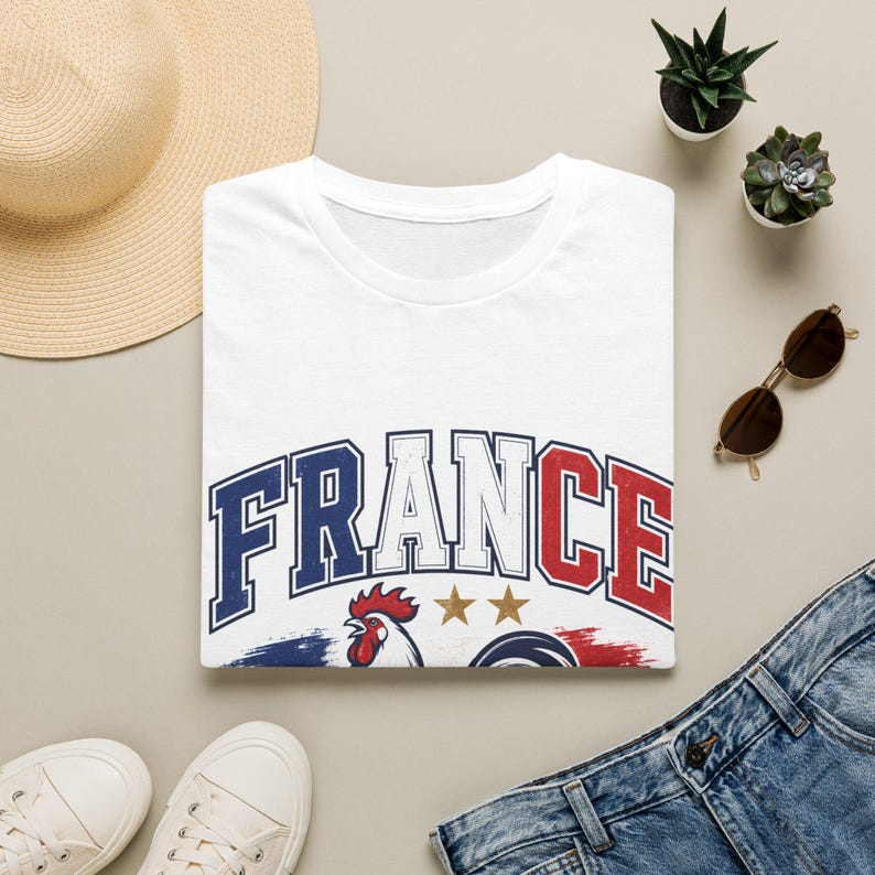 Partido de la Copa Mundial 2026 - Camiseta con escudo del gallo de Francia / Allez Les Bleus Soccer France imagen 1
