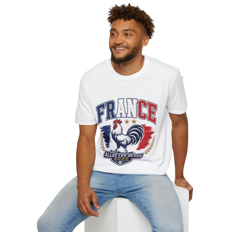 Partido de la Copa Mundial 2026 - Camiseta con escudo del gallo de Francia / Allez Les Bleus Soccer France imagen 12