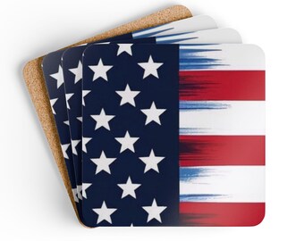 Vaterländische Flagge Untersetzer Set: 4. Juli Home Decor