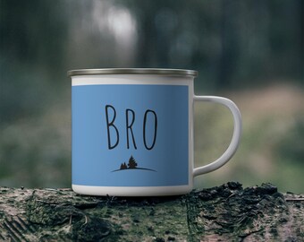 Bro Kaffeebecher: Pine Tree Emaille Camping Becher