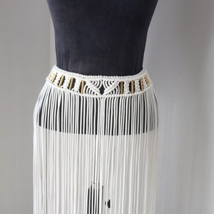 Macrame skirt Goddess - Long Fringe - Boho Chic - Hippie - Bridal - Beach wedding - Festival fashion
