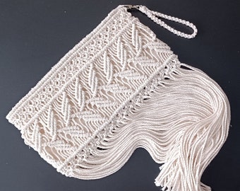 Macrame kwast clutch, Boho handtas