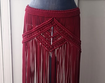 Macrame skirt Amazon, Macrame Dress, Festival clothing, Festival dress, Beach cover up, Wrap skirt Berry