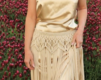 Macrame skirt, Beach skirt, Macrame fringe skirt, Tassel skirt belt, Belly dancer skirt, Beach Wedding, Christmas gift