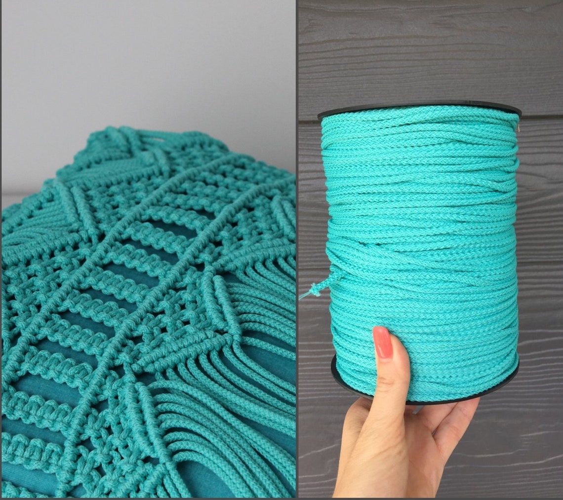 Macrame rope 3 4 mm 200 metres Turquoise Macrame Cord Etsy