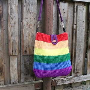Crochet bag, large tote bag, multicolor image 6