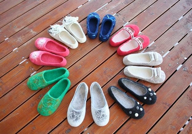 PDF tutorial Wet felted wool slippers