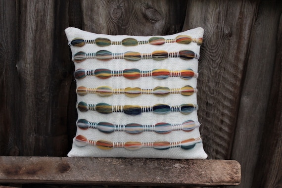 Woven Pillow Cushion Saori weaving | Etsy Woven Pillow Cushion Saori weaving | Etsy