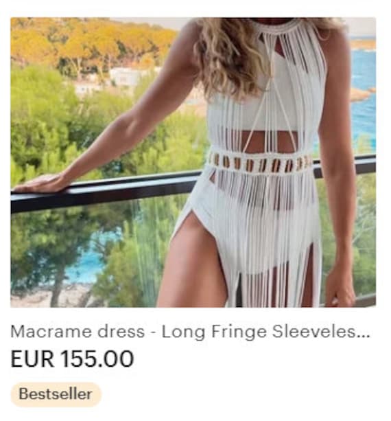 Floral Macramé Cotton Blend Mini Dress