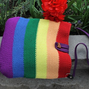 Crochet bag, large tote bag, multicolor image 3