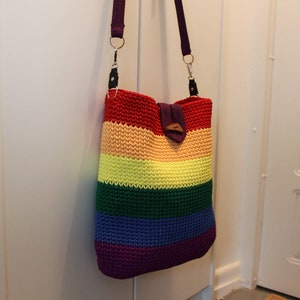 Crochet bag, large tote bag, multicolor image 5