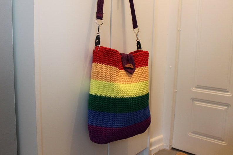 Crochet bag, large tote bag, multicolor image 5