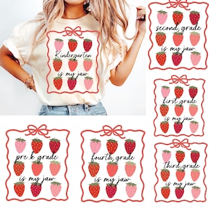 Kindergarten ist mein Jam Bundle PNG, Geschenk für Kindergarten Lehrerin, Erster Schultag, Kokette Lehrerin, Erdbeere Zurück zu Schulmädchen Jungen