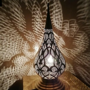 Moroccan Table lamp, Handmade copper brass lampshade, bedside sitting lamp, Moroccan desk lamp Moroccan Lantern, Marrakesh Table Brass Lamp