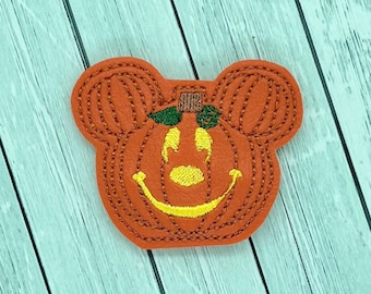 Mouse jack-o-lantern Halloween felties/Set of 2