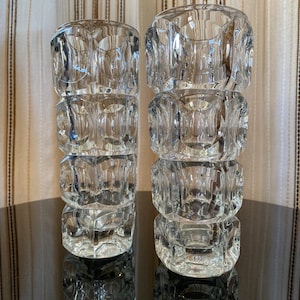 Pair of Space age glass vases 1960s Frantisek Peceny Hermanova Hut