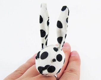 MADE-TO-ORDER ( 1 - 2 Weeks) Bunny Ring-Dalmatian Spots