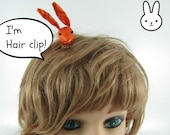 MADE-TO-ORDER ( 1 - 2 Weeks)- Bunny Hair Clip-Metallic Orange