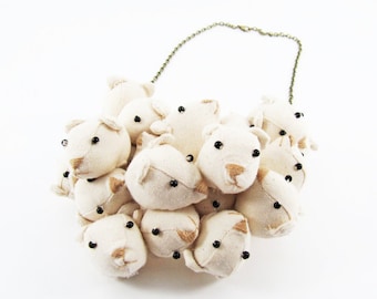 MADE-TO-ORDER ( 6 - 8 Weeks) As many heads, as many wits Necklace-Unbleached colour/ Calico Fabric