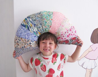 Rainbow Cushion Pillow Soft Toy- Liberty Fabrics