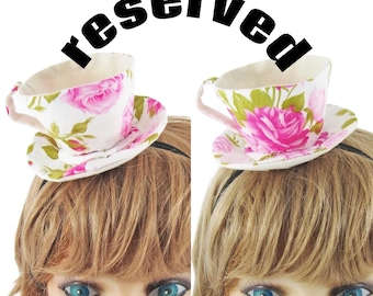 Reserved ( 1 - 2 Weeks) - Teacup Fascinator / Hair clip - Rose