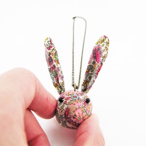 MADE-TO-ORDER ( 1 - 2 Weeks) Bunny Necklace-Liberty Tiny Floral Pink
