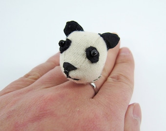 Fabriqué sur commande (1 à 2 semaines) - Bague réglable panda